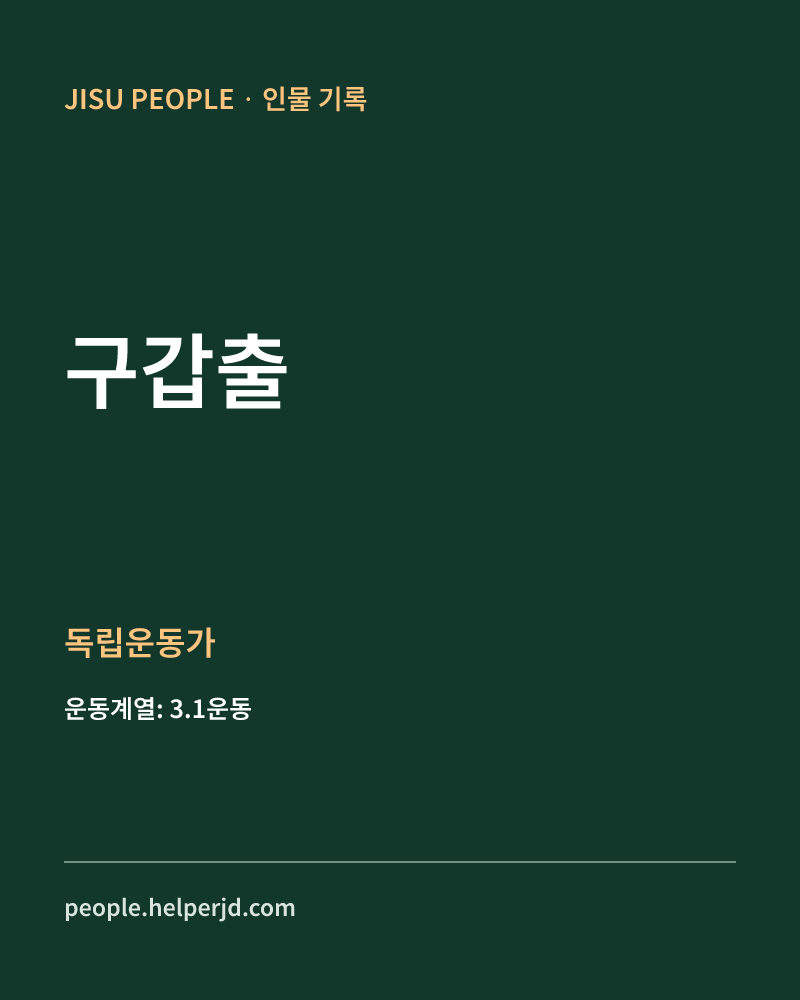 구갑출 독립운동가 정보 카드