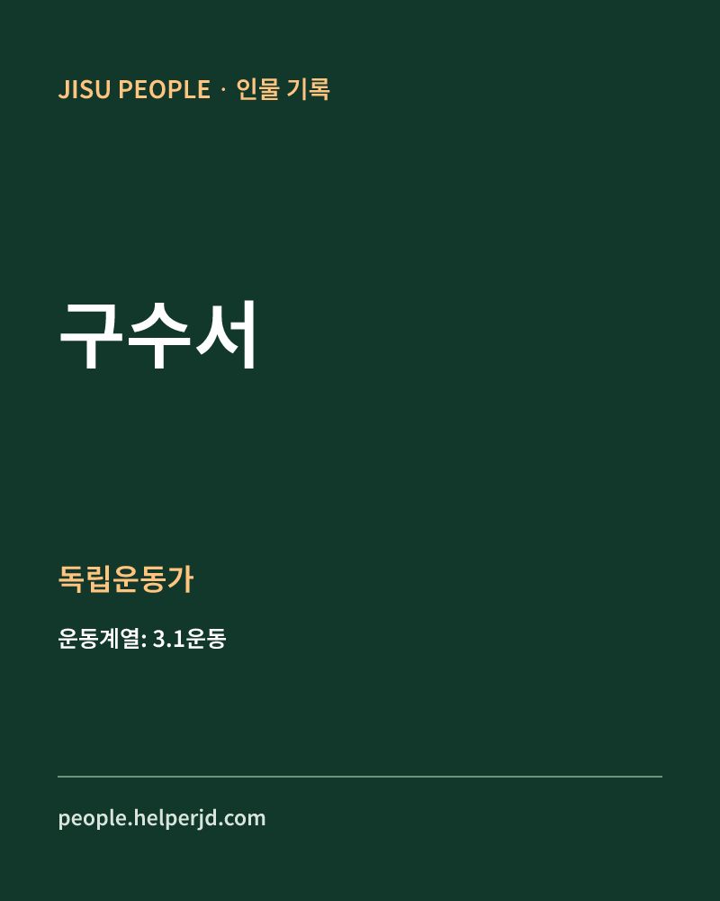 구수서 독립운동가 정보 카드