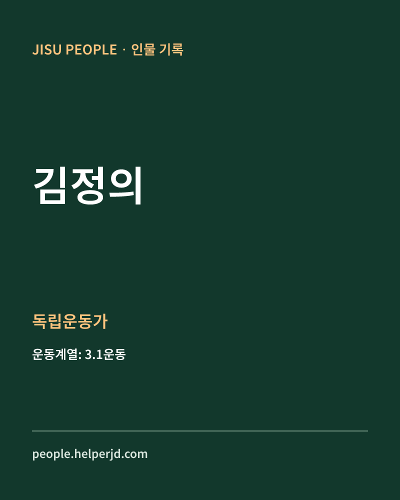 김정의 독립운동가 정보 카드