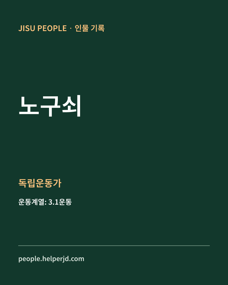 노구쇠 독립운동가 정보 카드