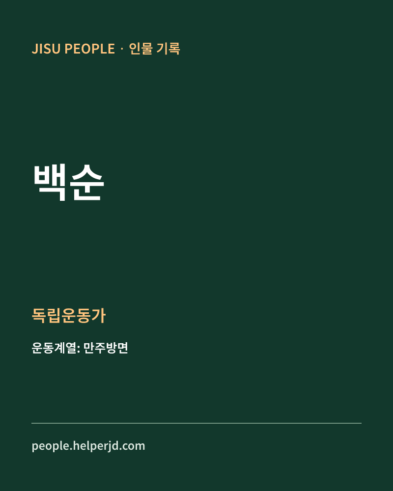 백순 독립운동가 정보 카드